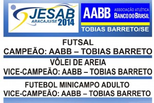 À AABB Tobias Barreto participou no ultimo final de semana da JESAB 2014 em Aracaju.